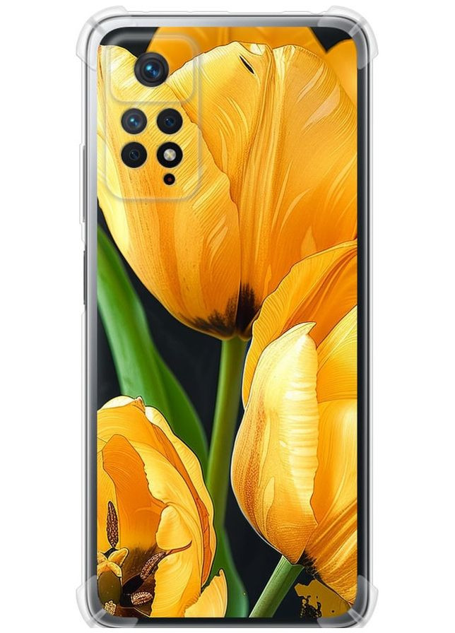 Силіконовий протиударний с посиленими кутами чохол 'Жовті тюльпани' для Endorphone Xiaomi Redmi Note 12 Pro (282929901)