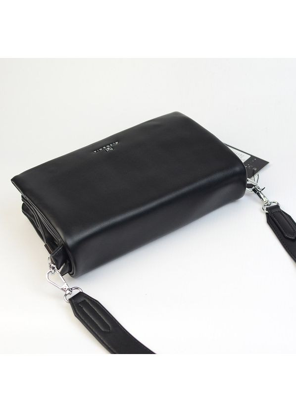 Сумка клатч женская черная маленькая модная на три отделения через плечо Alex&Mia (354182782)