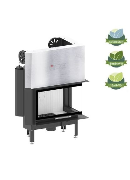 Камінна топка ALBERO AL14RG.H-DBI Cкло декор+додаткове внутрішнє скло цільногнуте Hitze (370385479)