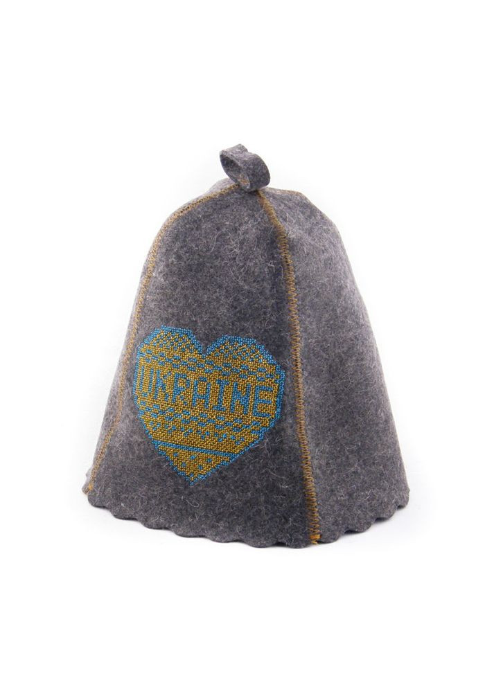 Банная шапка "Ukraine", натуральный войлок, серый (LA-260) Luxyart (307400287)