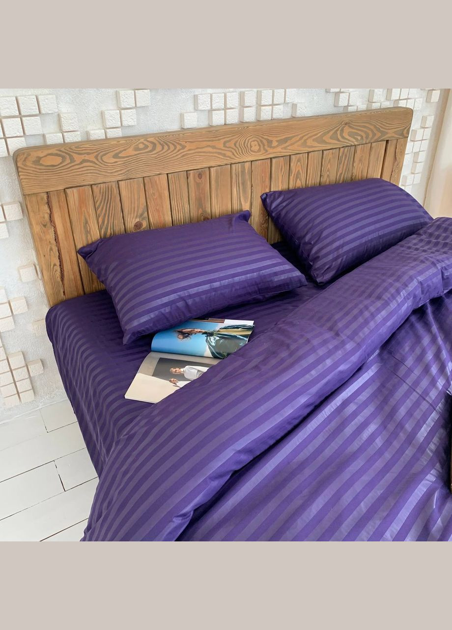 Семейный КПБ микро страйп сатин "Фиолетовый" (145х210, 70х70) Glav Textile (297365334)