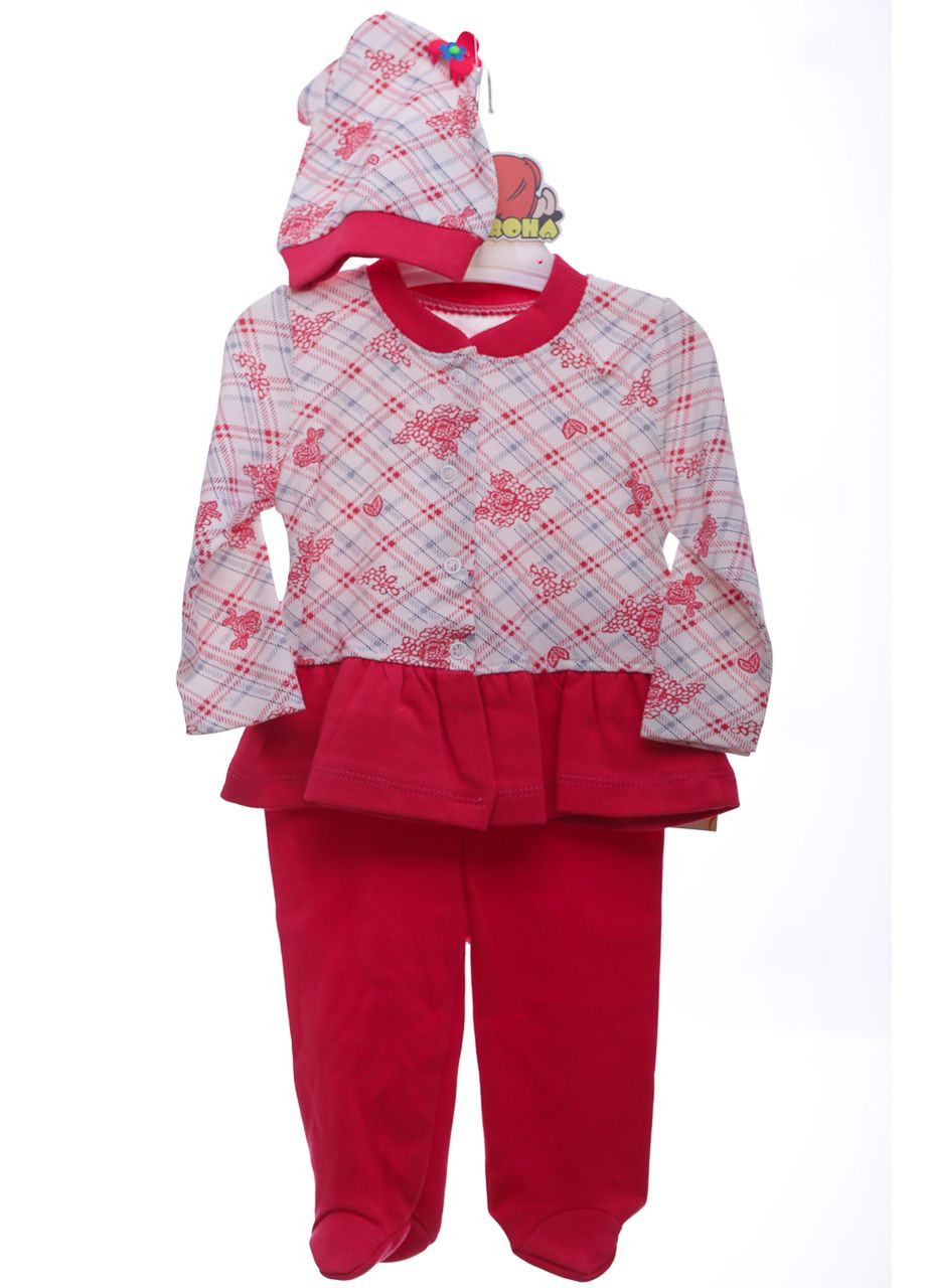 Червоний демісезонний костюм з довгим рукавом та шапочкою для дівчинки трикотажний girl червоний 62 см (41802) BABYKROHA