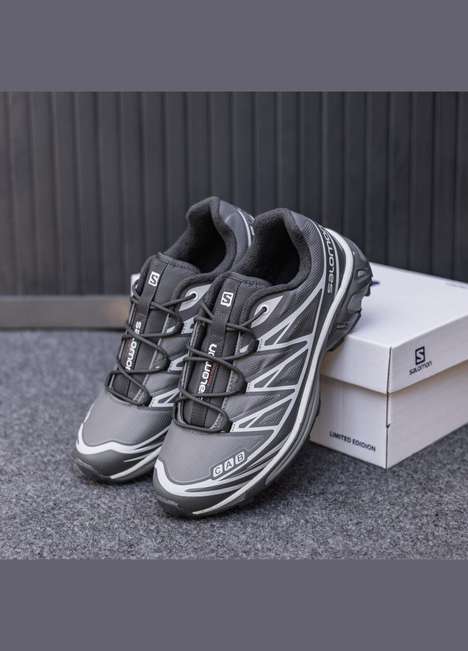 Серые зимние кроссовки зимние мужские salomon xt-6 winter gore-tex gray termo fleece | саломон хт-6 серые термо с флисом No Brand