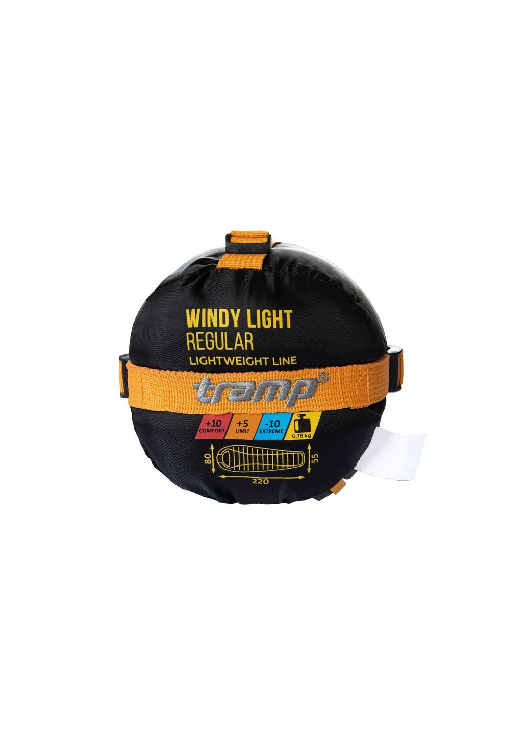 Спальный мешок кокон правый yellow/grey 220/80-55 Tramp Windy Light (333699323)