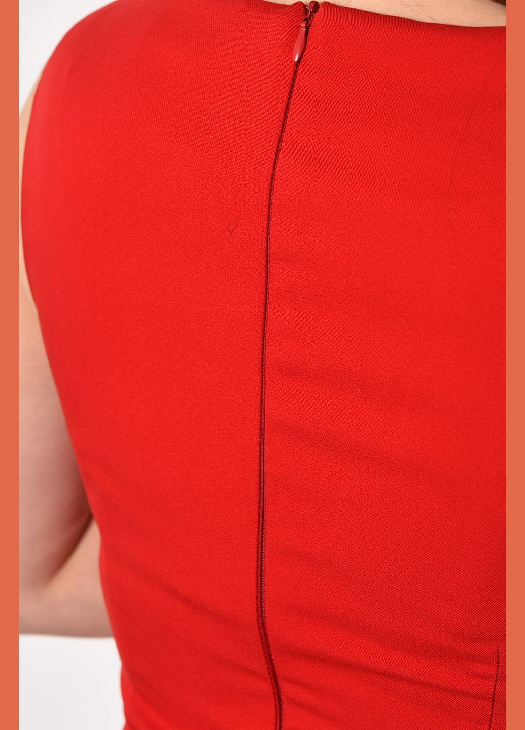 Красное кэжуал платье женское однотонное красного цвета а-силуэт Let's Shop однотонное