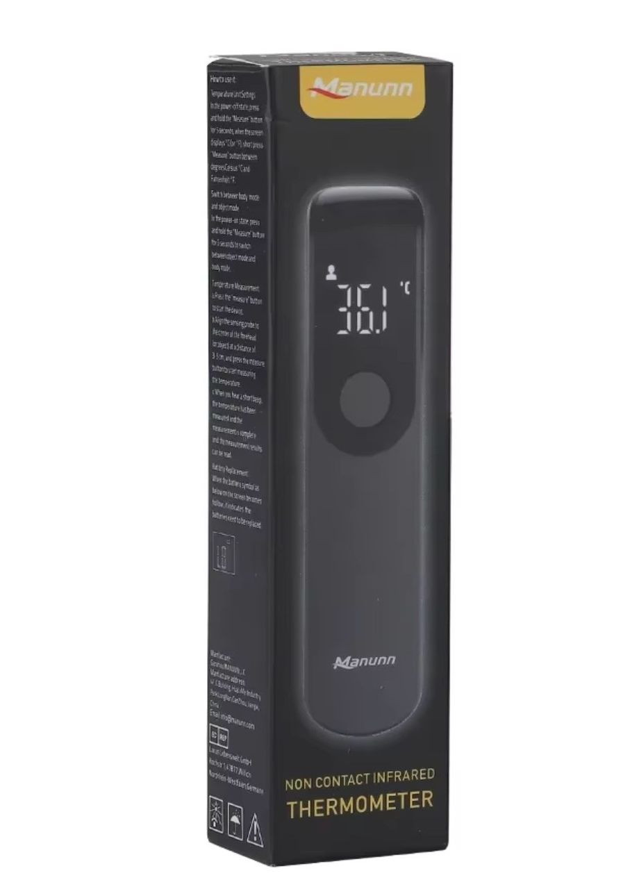 Бесконтактный инфракрасный термометр Черный No Brand (341324954)