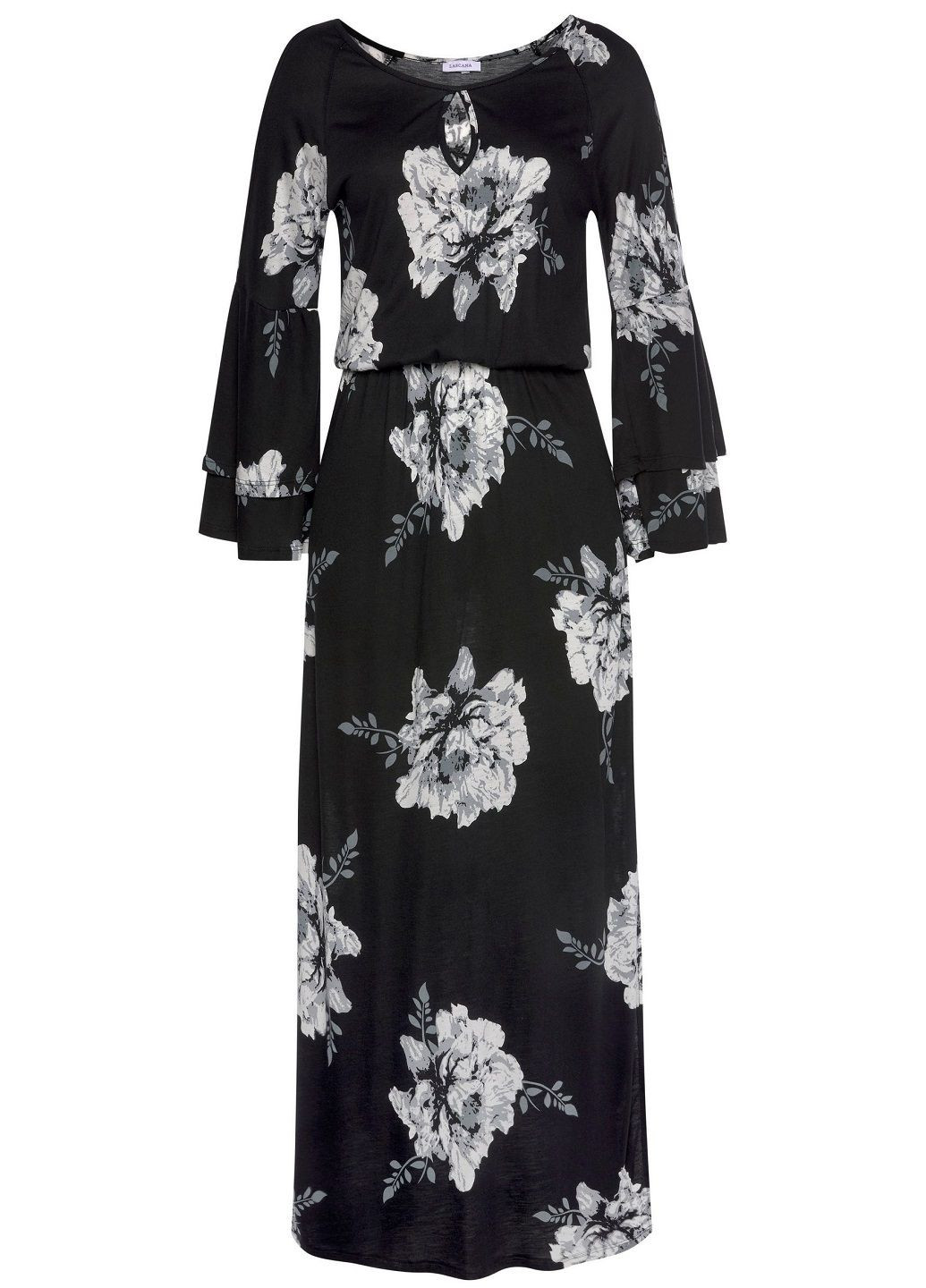 Чорна повсякденний сукня Lascana з квітковим принтом