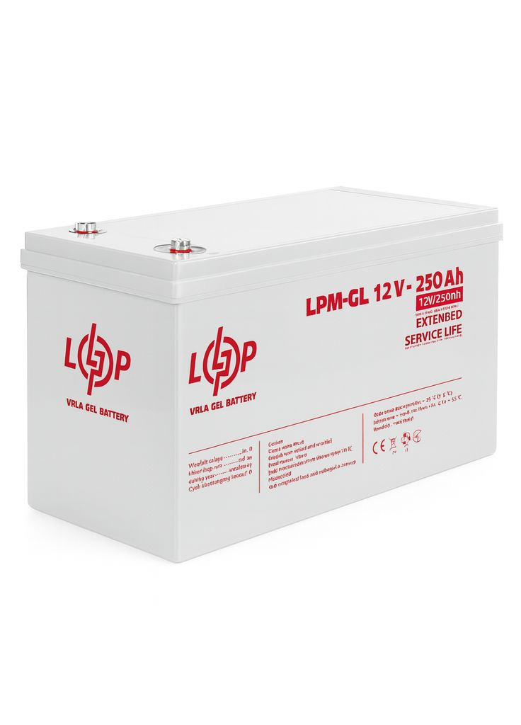 Акумулятор гелевий 12 V, 250 Ah, LPM-GL/Акумуляторна батарея/ Батарея до джерела безперебійного живлення AGM (370255811)