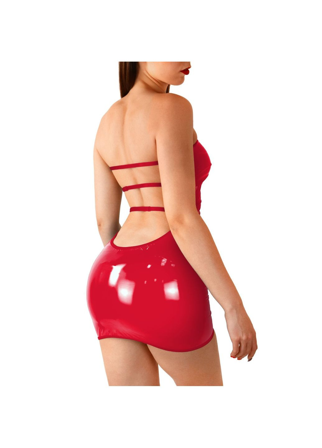 Червоний демісезонний сексуальна вінілова сукня jaklin, l/xxl, Art of Sex
