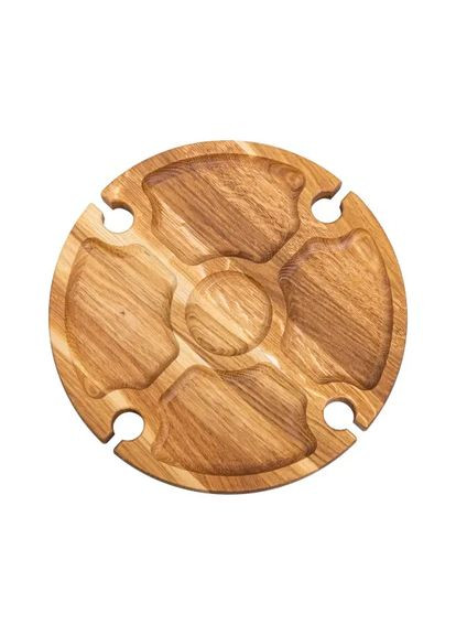 Винний круглий столик з дерева 35х35х18 см на ніжках BWR35018S LUGI (370800963)