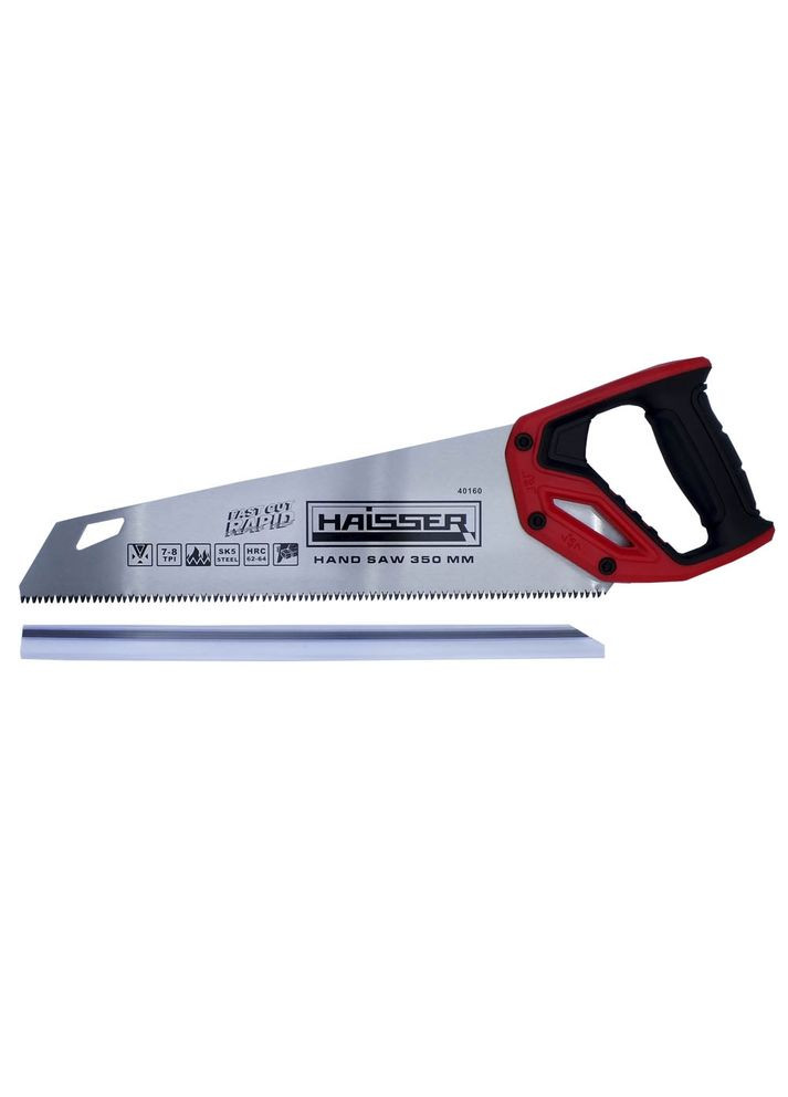 Ножовка по дереву двухкомпонентная рукоятка 7TPI 3D 350 мм Haisser (315551421)