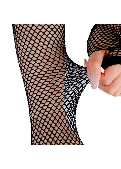 Сексуальні рукавички-мітенки до ліктя Darkessia у сіточку, чорні, Obsessive (335833472)