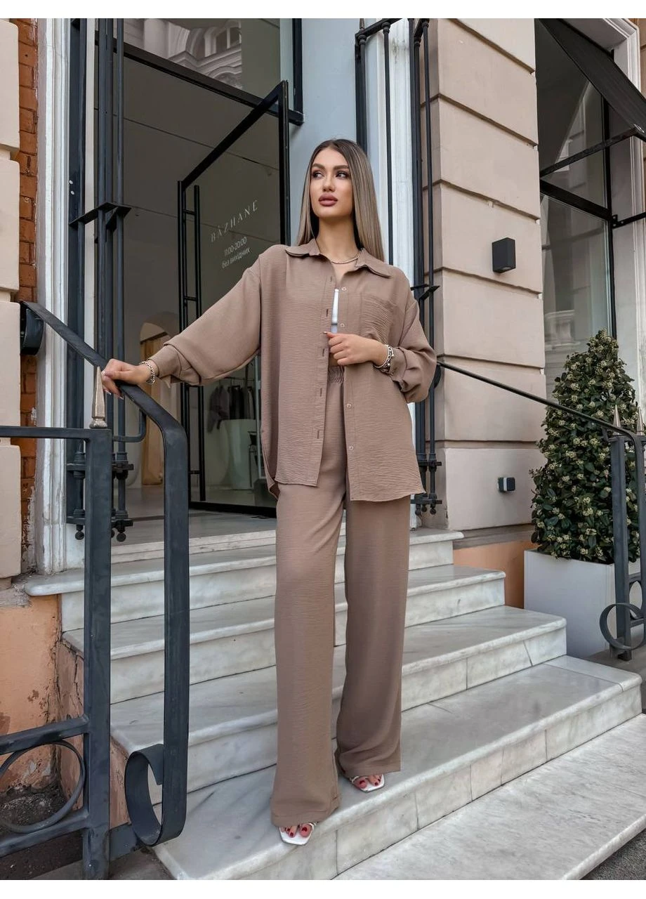 Костюм женский прогулочный рубашка+штаны Fashion (396717107)