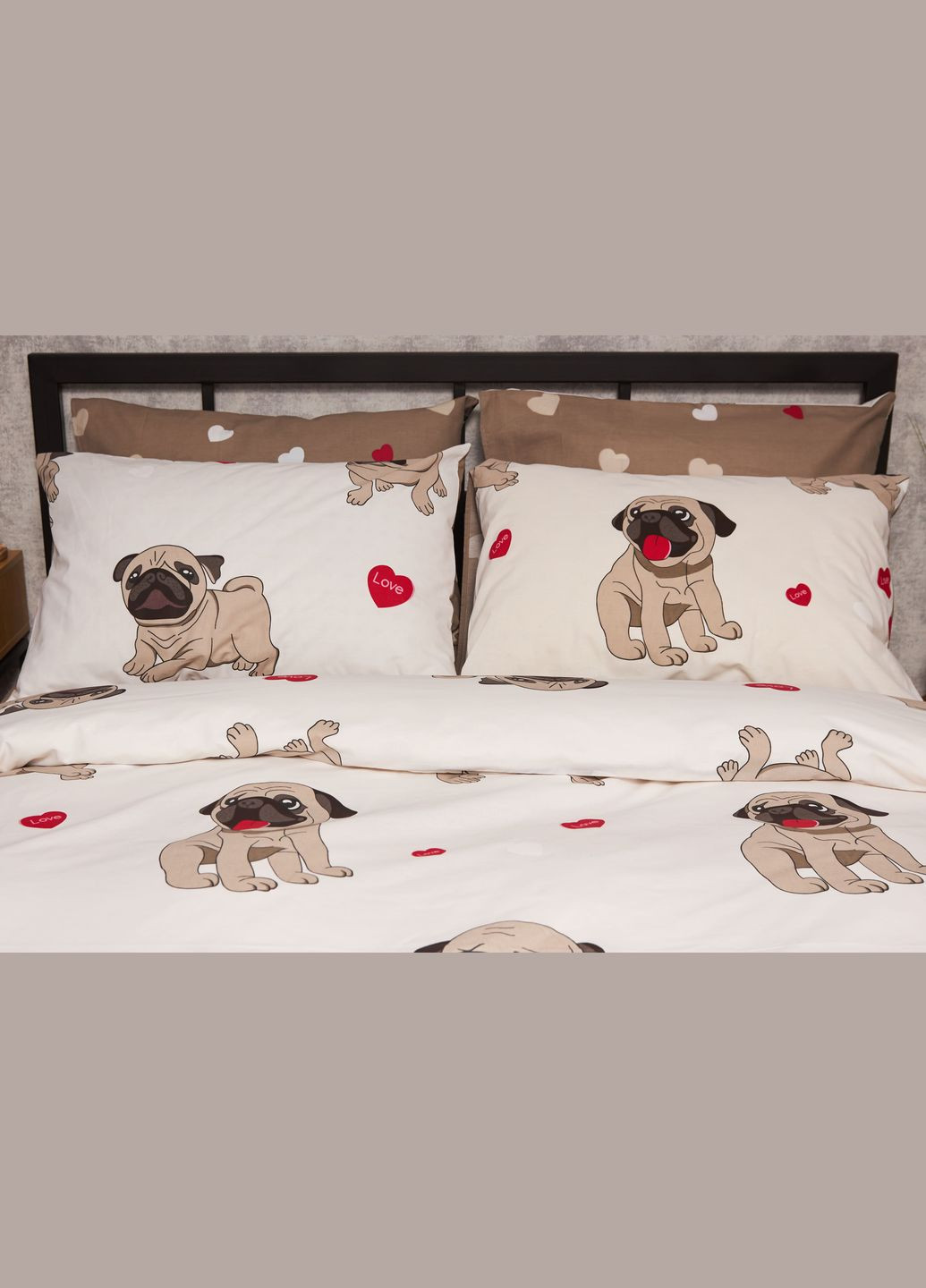 Комплект постільної білизни Бязь Gold Люкс «» Сімейний 160х220х2 наволочки 2х40х60 (MS-820005735) Moon&Star Bulldog Love (302973674)