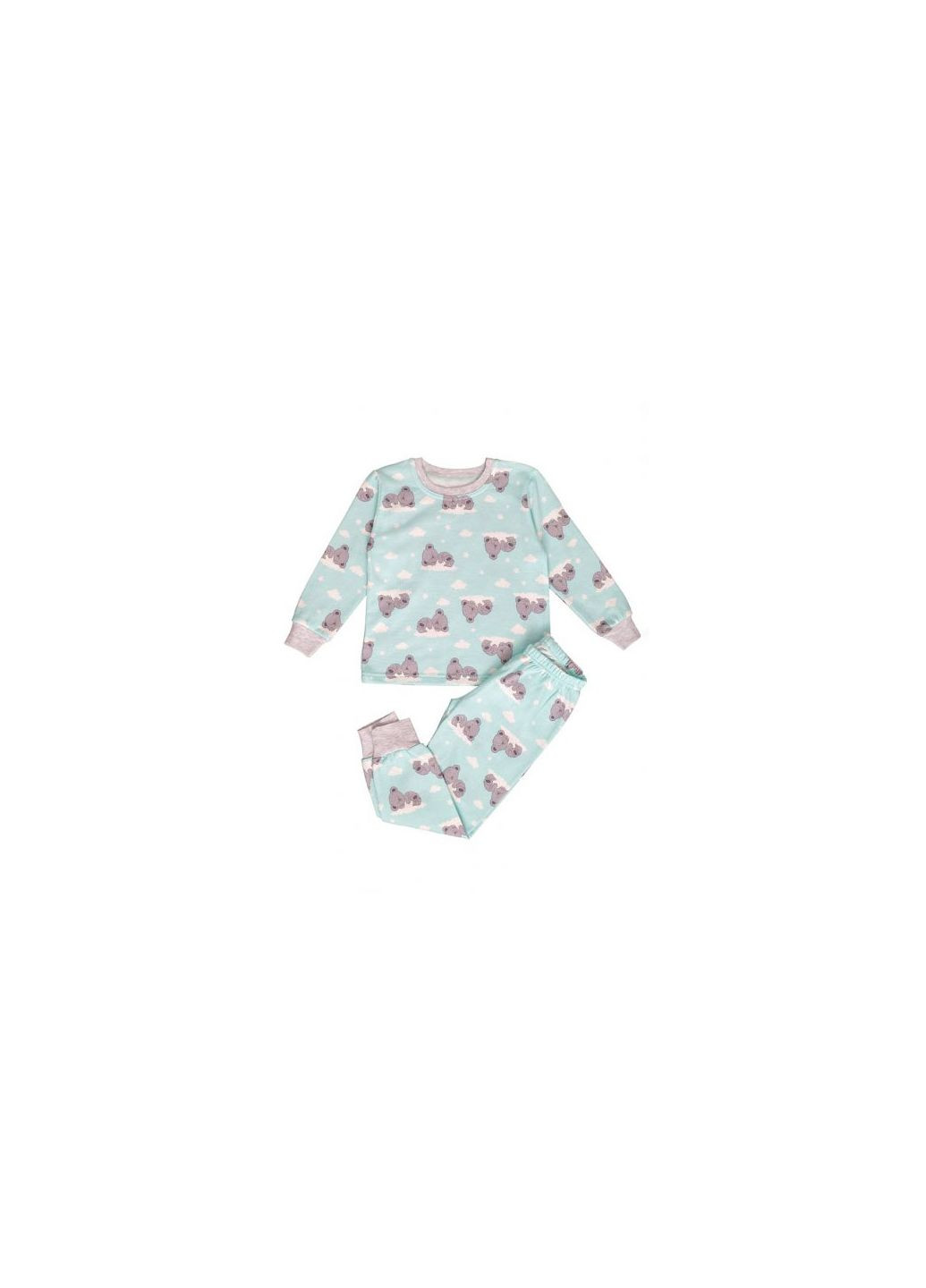 Бірюзова зимня піжама для дівчинки Фламинго