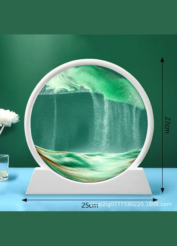 Пісочна картина "Піски 3D, що рухаються" (Moving Sandscapes), 25 см. На стійкій дерев'яній підставці. Новінка Зелений No Brand (313654314)