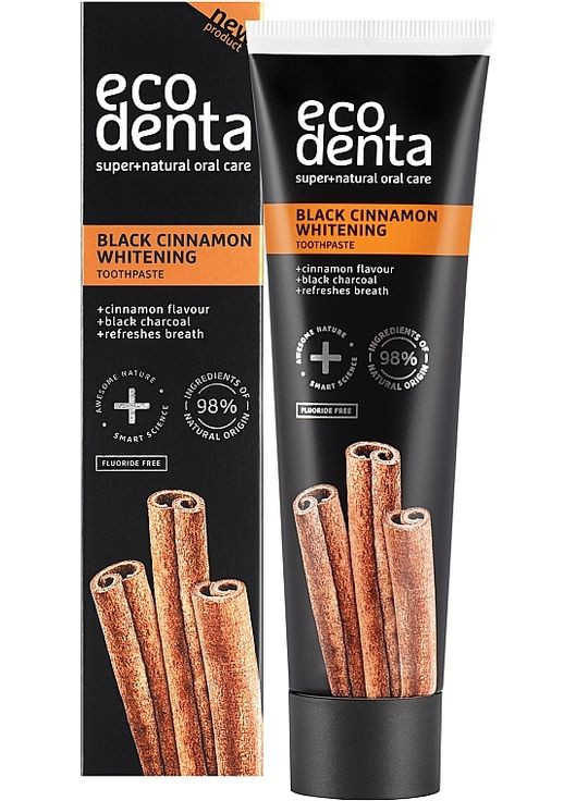 Зубна паста чорна з корицею відбілююча Expert Line 100ml (1296312-149912) Ecodenta (368610480)