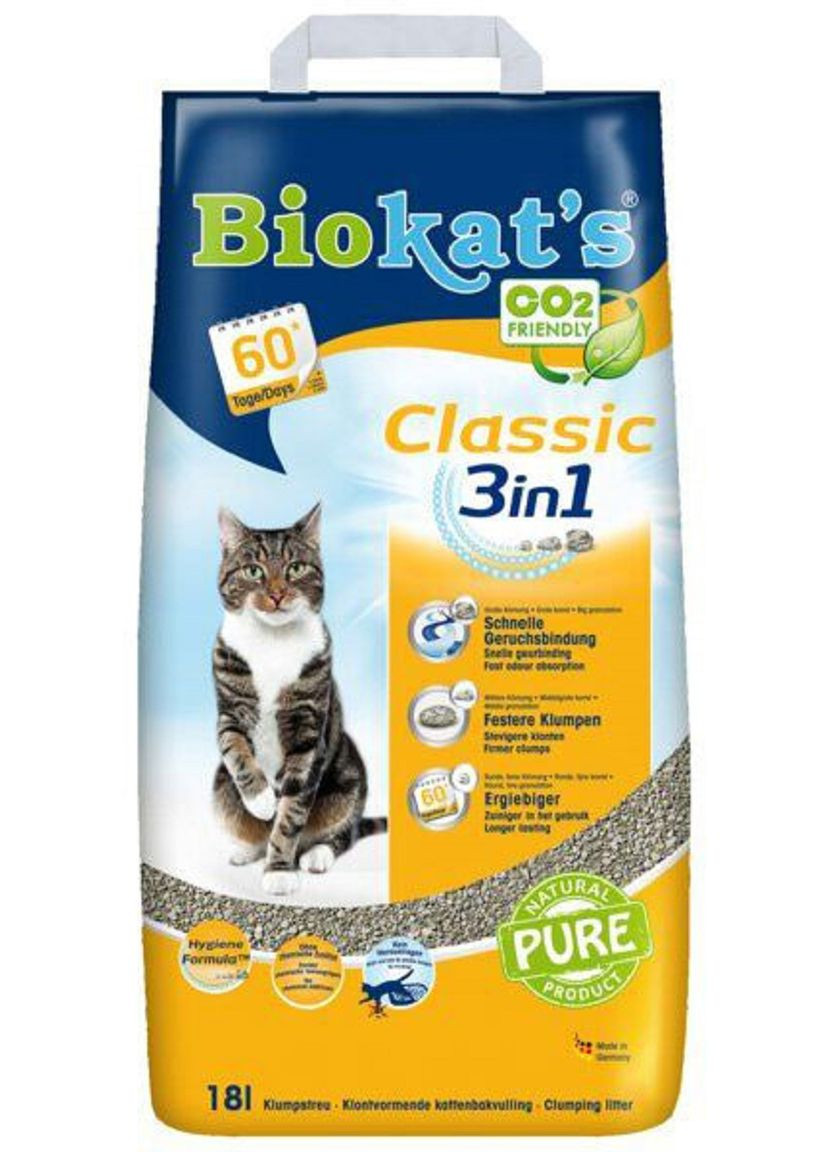 Наполнитель кошачьего туалета Classic 3in1 18 л (4002064613789) Biokat's (279571904)