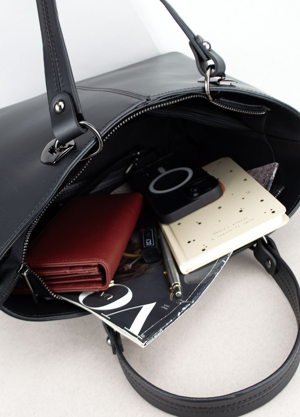 Сумка жіноча шкіряна з 2 ручками 01651 офісна чорна Virginia Conti (301765841)