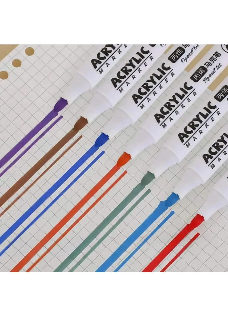 Набір з 48шт акрилових яскравих маркерів Acril-48 насичених кольорів для творчості лінії: 1–3 мм TOP (363834587)