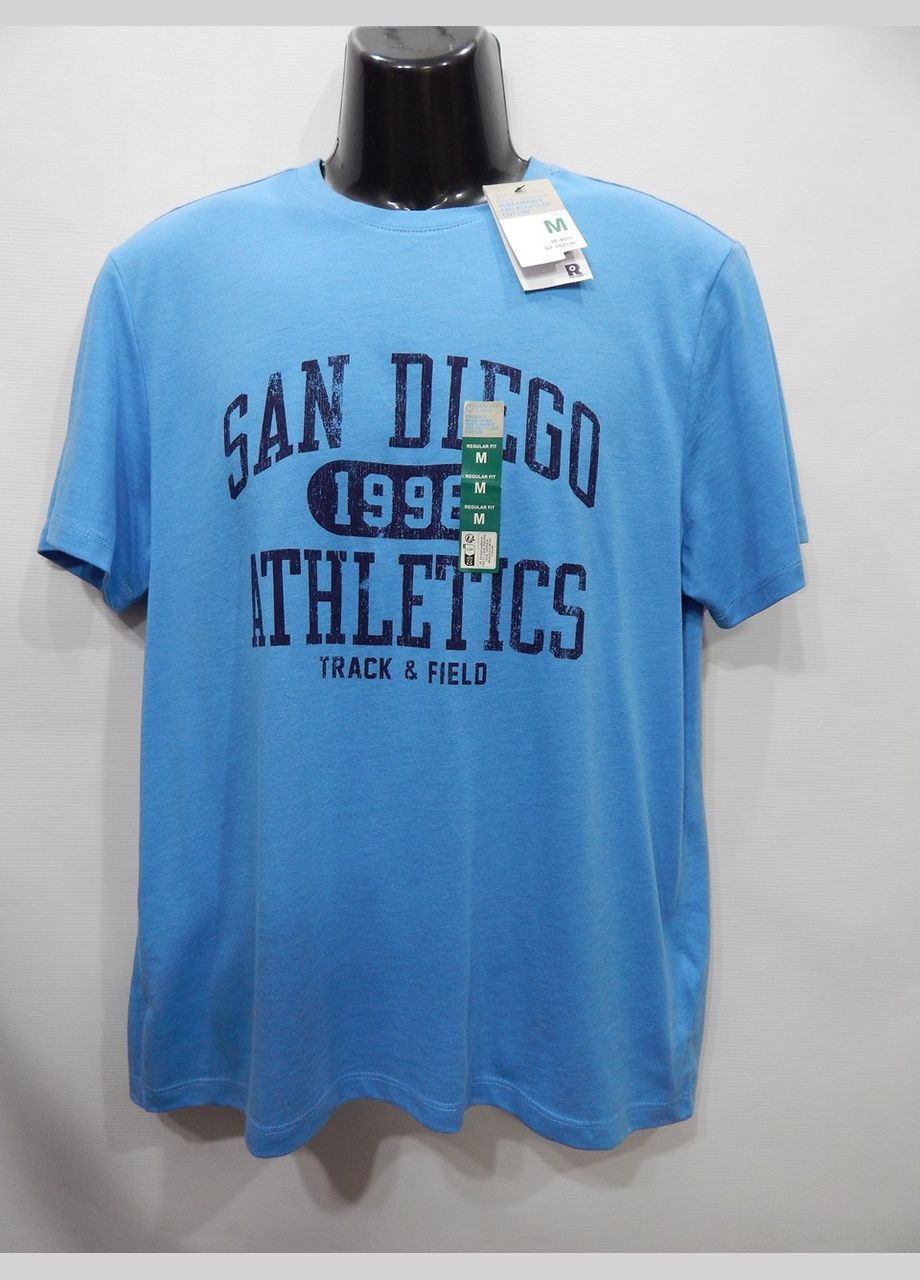 Голубая мужская футболка cares оригинал р.48 074fmls (только в указанном размере, только 1 шт.) Primark