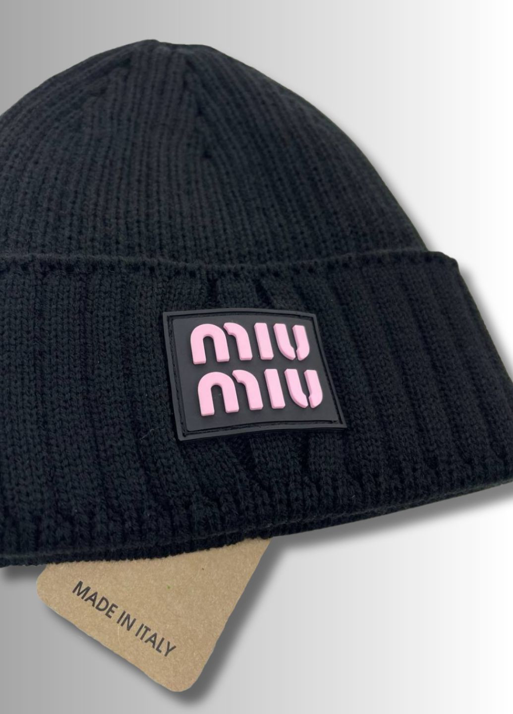 Зимова шапка біні на флісі - МіуМіу / MiuMiu No Brand Шапка біні (364103392)