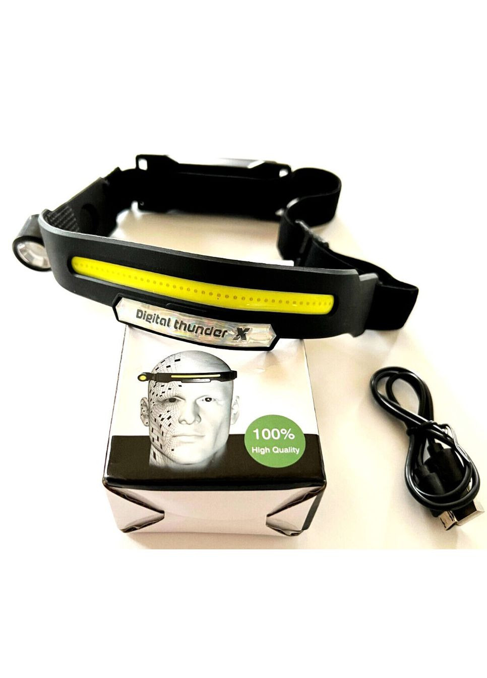 Мощный аккумуляторный налобный фонарь Digital thunder 518 гибкий на голову яркий мощный с датчиком движения Bailong (297331111)