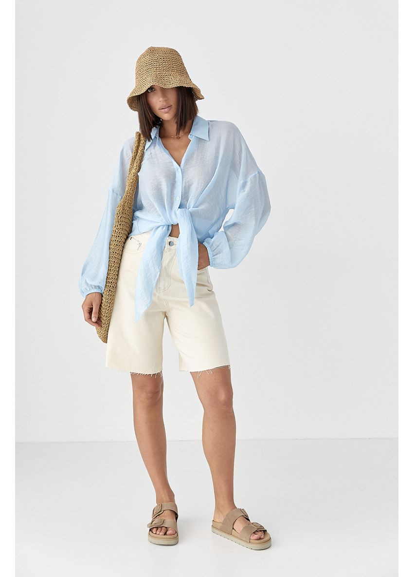 Однотонные джинсовые женские шорты Lurex Шорты (370393268)