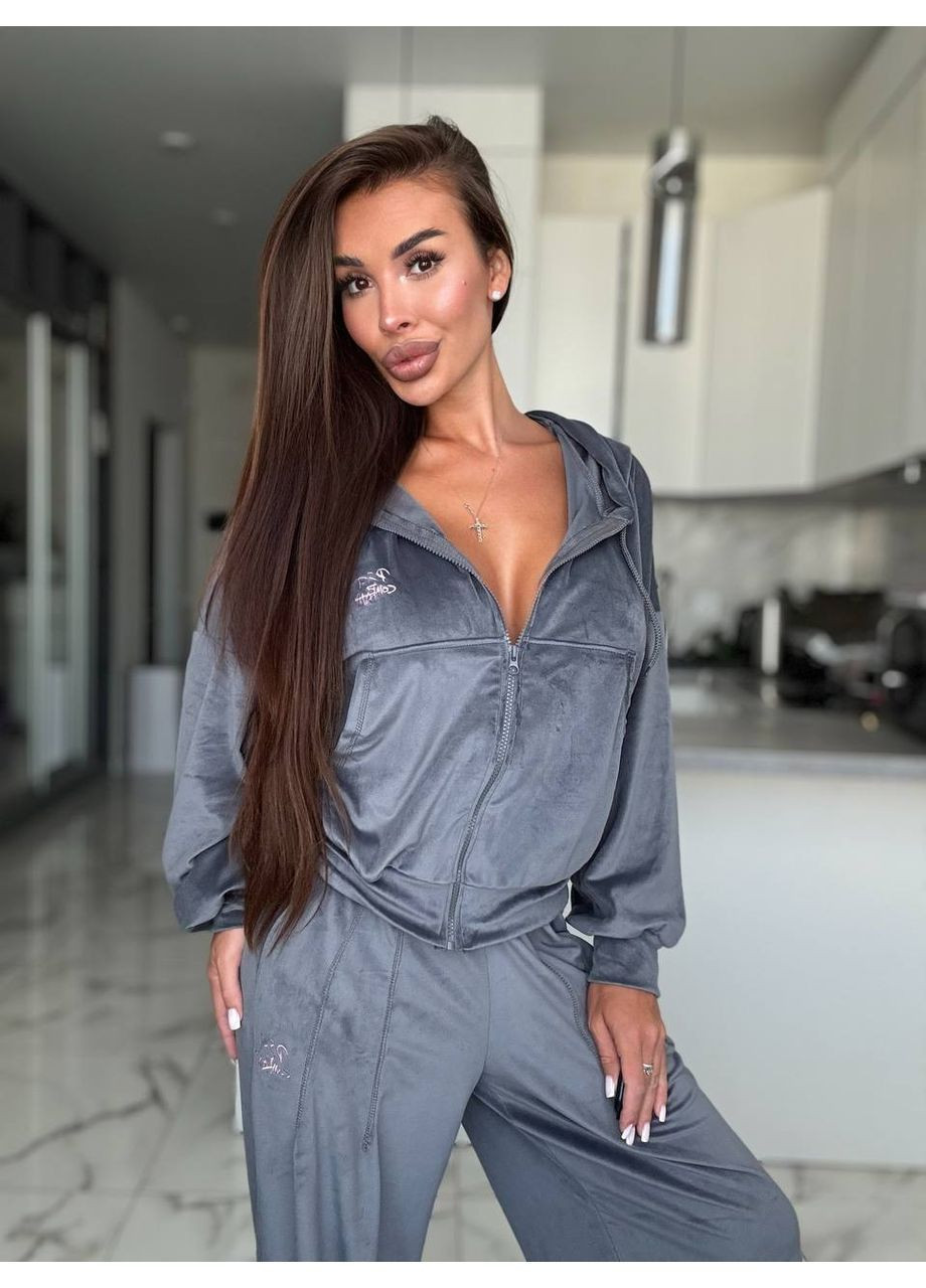 Костюм з вишивкою велюр спорт штани та кофта на блискавці Україна (362640999)