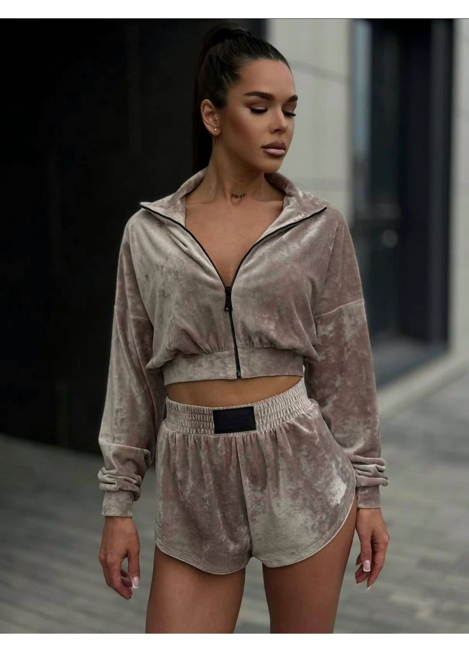 Жіночий велюровий костюм із шортами та худі Avanti (349461257)