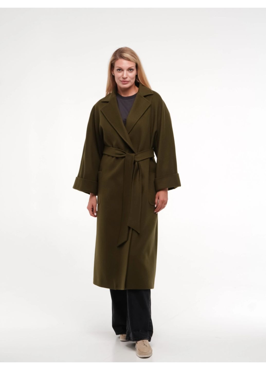 Оливкове (хакі) демісезонне Пальто Хакі Esmeralda