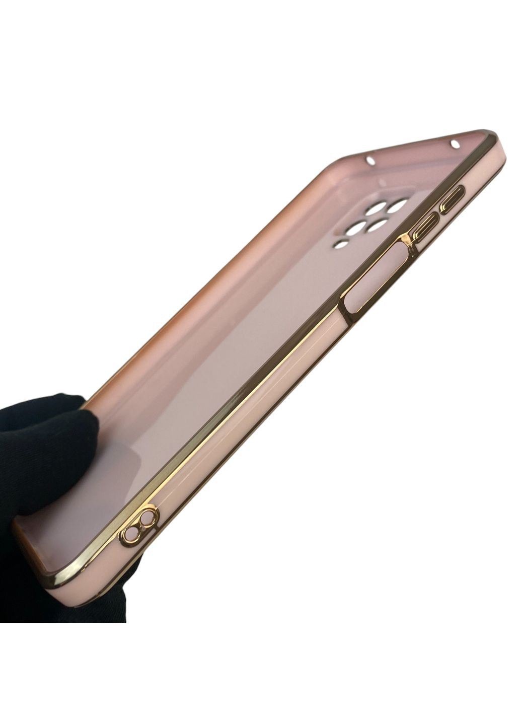 Чехол для Redmi Note 9 Pro с защитой камеры с золотой окантовкой на редми нот 9 про пудровый gs1 Xiaomi (366234292)