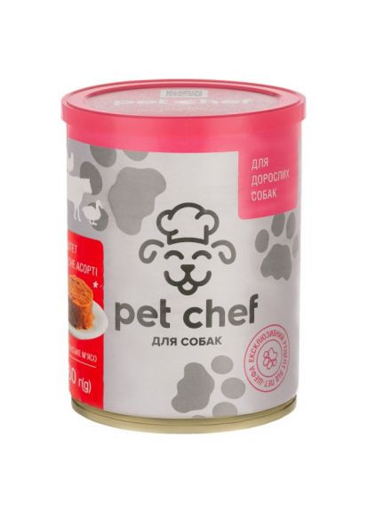Консерви для собак паштет м'ясне асорті 360 г (4820255190266) Pet Chef (279573439)