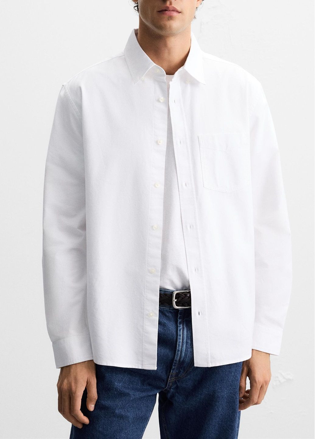 Белая рубашка однотонная Zara