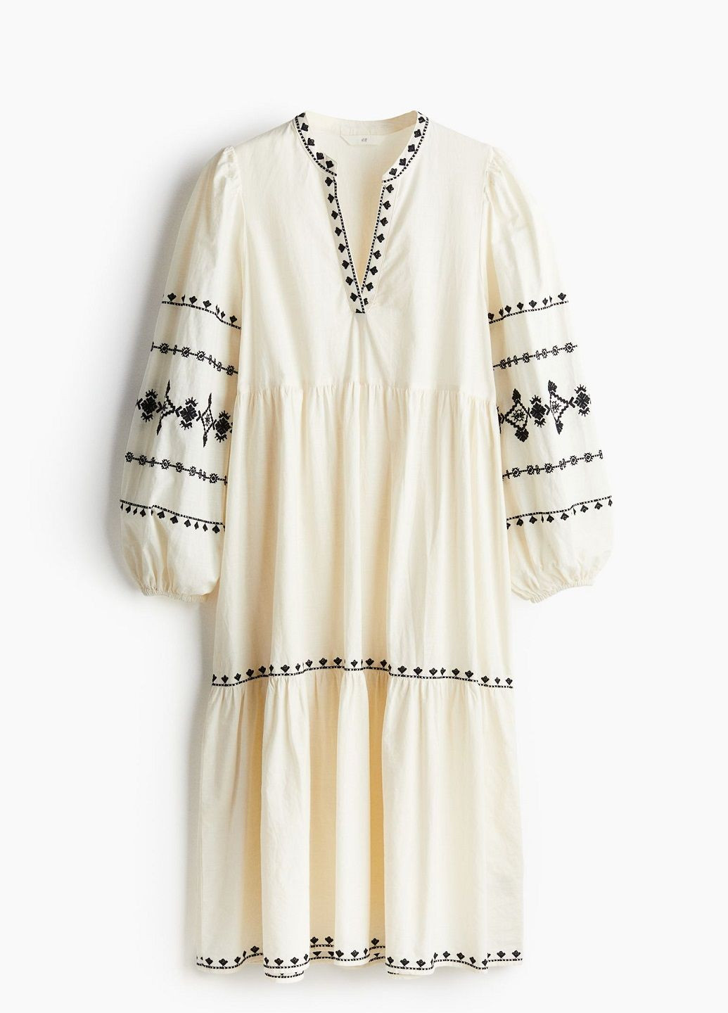 Молочна кежуал сукня H&M з орнаментом