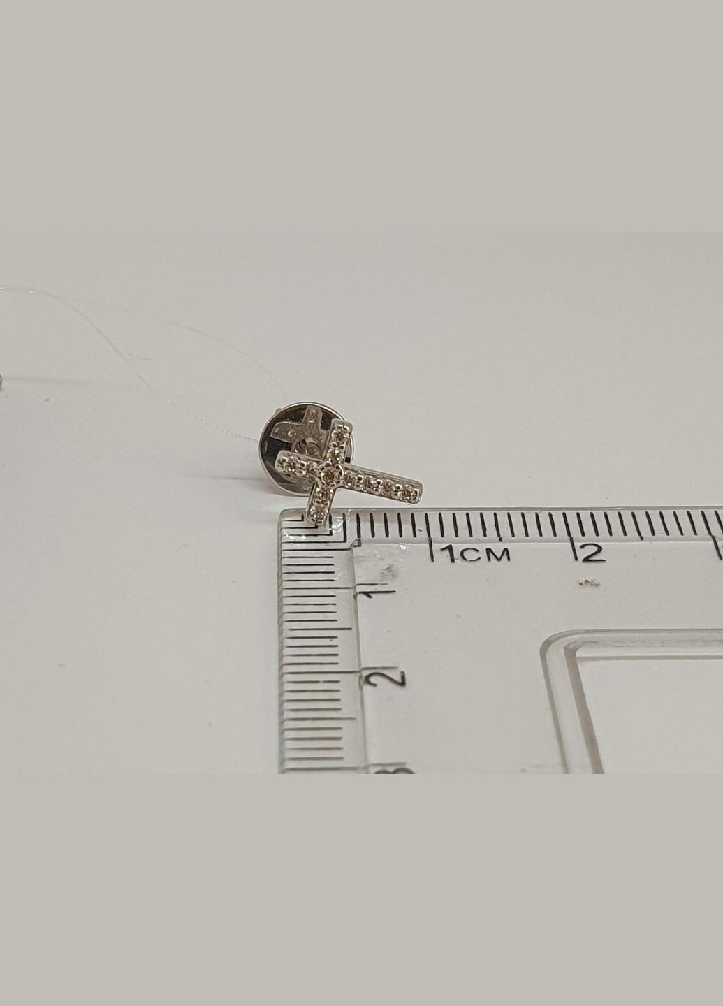 Срібні сережки-пусети Хрестики з фіанітами. 3523.1С Dear (300078233)