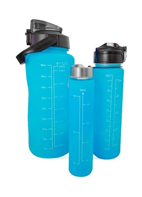 Water Bottles 2000 ml + 900 ml + 500 ml sets Blue Ostrovit (286331593)