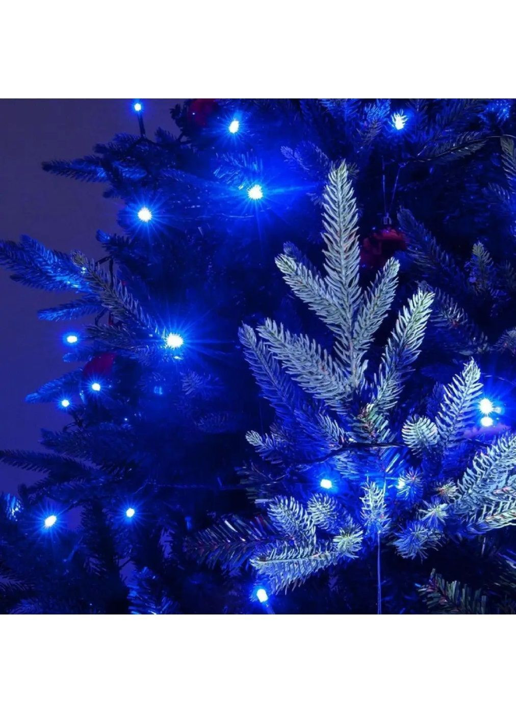 Гірлянда нитка вулична кімнатна світлодіодна новорічна з роботою від мережі зеленим кабелем 50 м 800 лампочок (482064-Prob) Синя Unbranded (370084123)