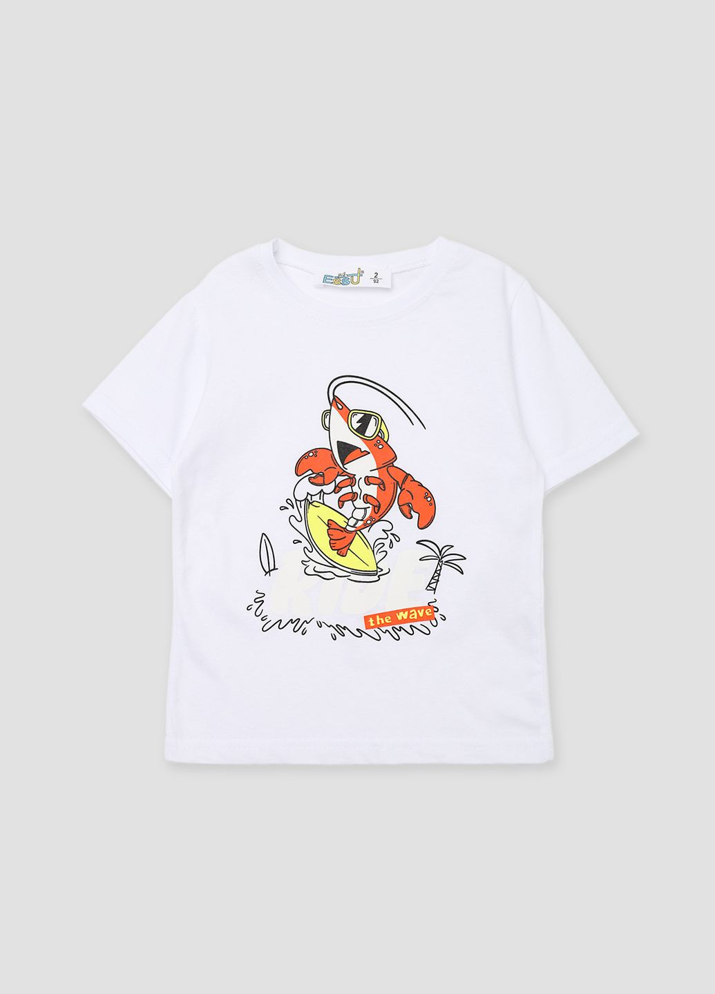 Біла літня футболка з коротким рукавом для хлопчика колір білий цб-00277097 Essu