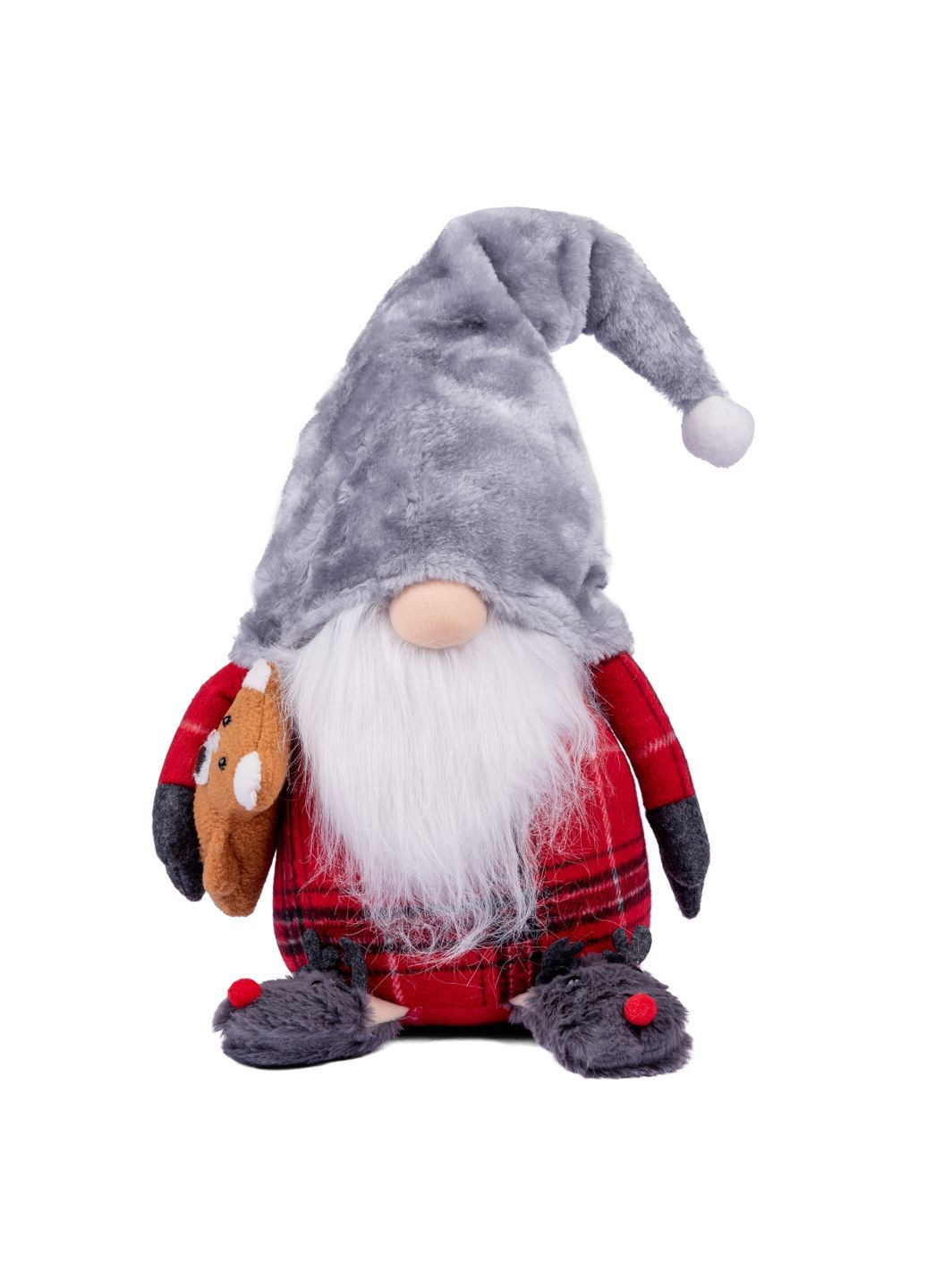 Новогодняя мягкая игрушка Гном с игрушкой 54см (974635) Novogod'ko (364358527)