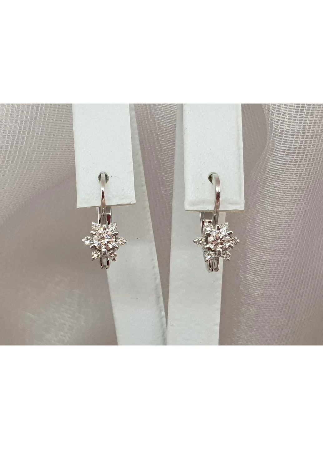 Золоті сережки з діамантами. 214176 No Brand (381578683)