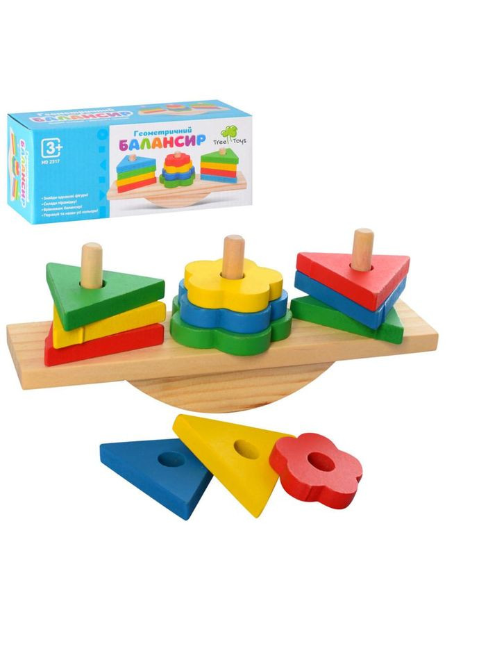 Деревянная игрушка Геометрика MD 2317, 12 фигур No Brand (330601211)