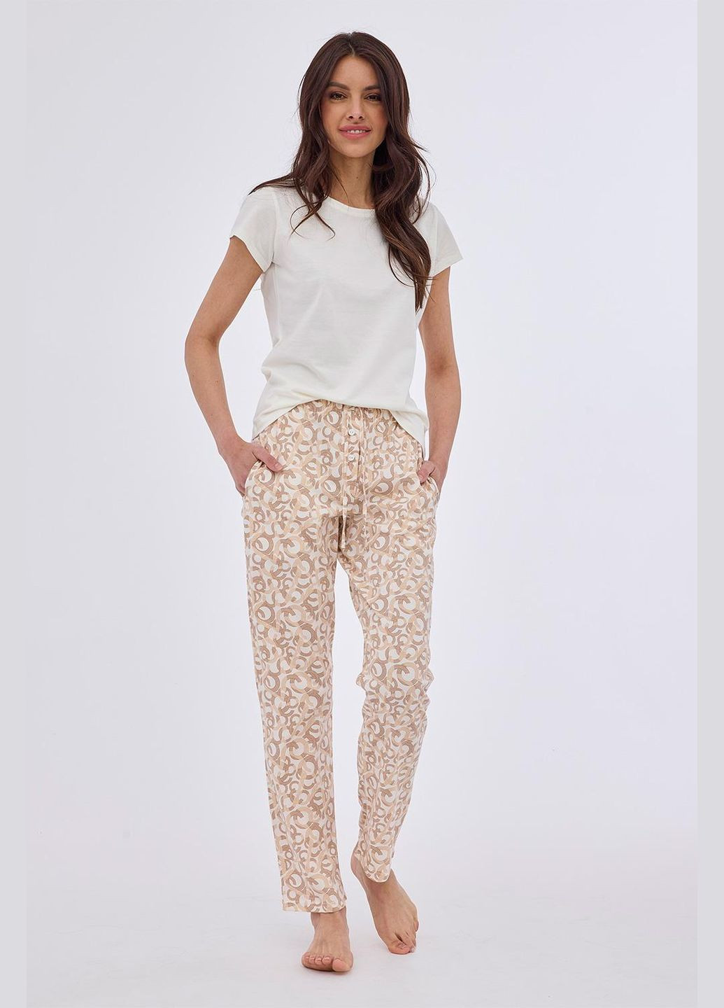 Бежевая брюки женские 690-41 b24 Cornette