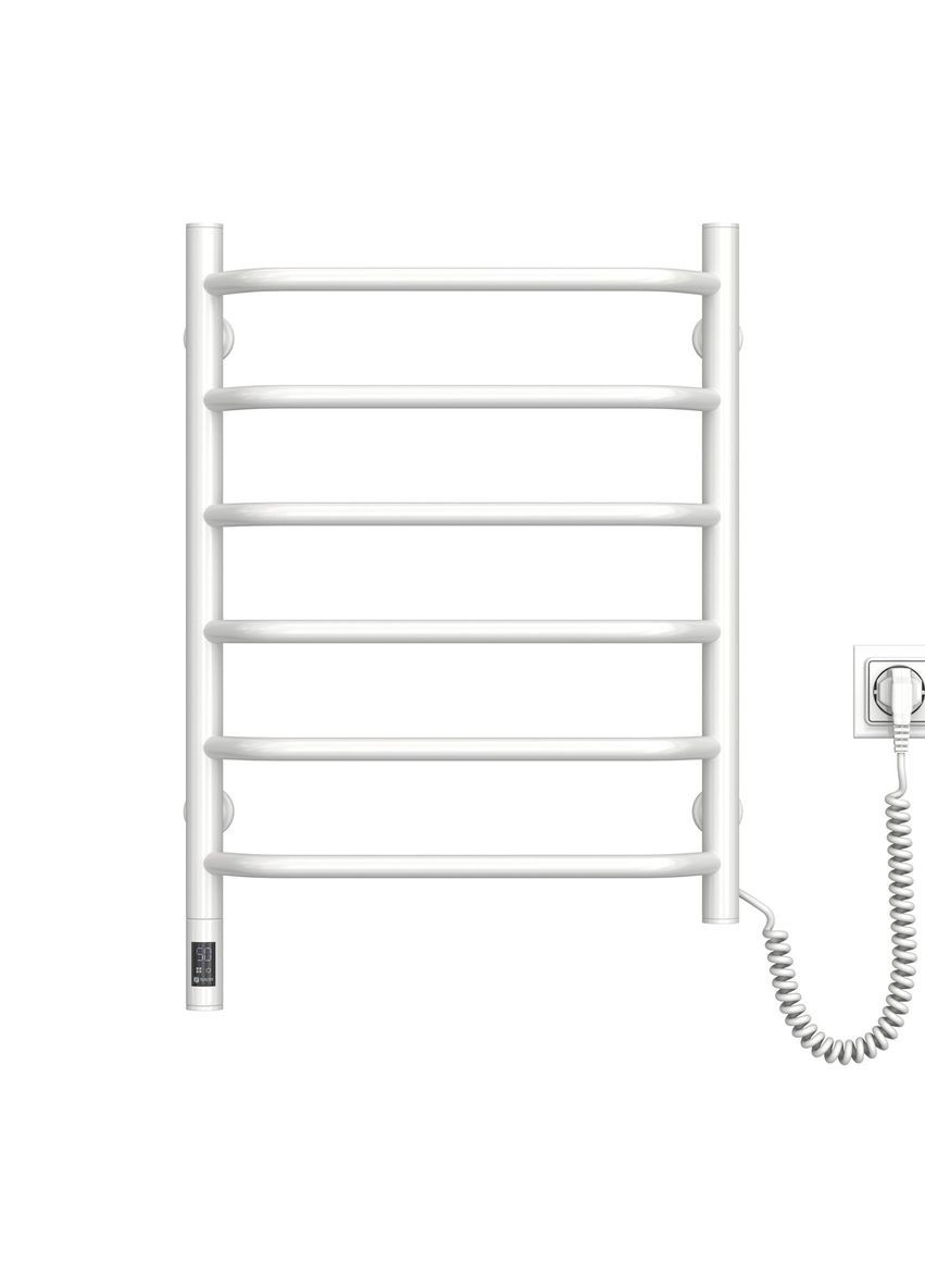 Рушникосушка електрична Блюз, 600х480х123мм, таймер-регулятор, сталь, білий, праве підключення Navin (360397125)