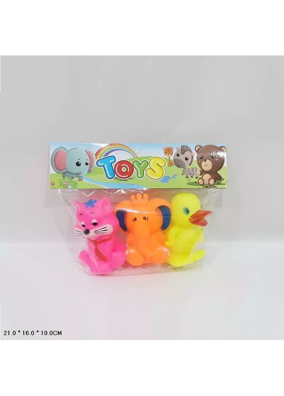 Набор из 3 пищалок для ванной: кот, слон и утка, в ассортименте - No Brand K89-12 (371925551)