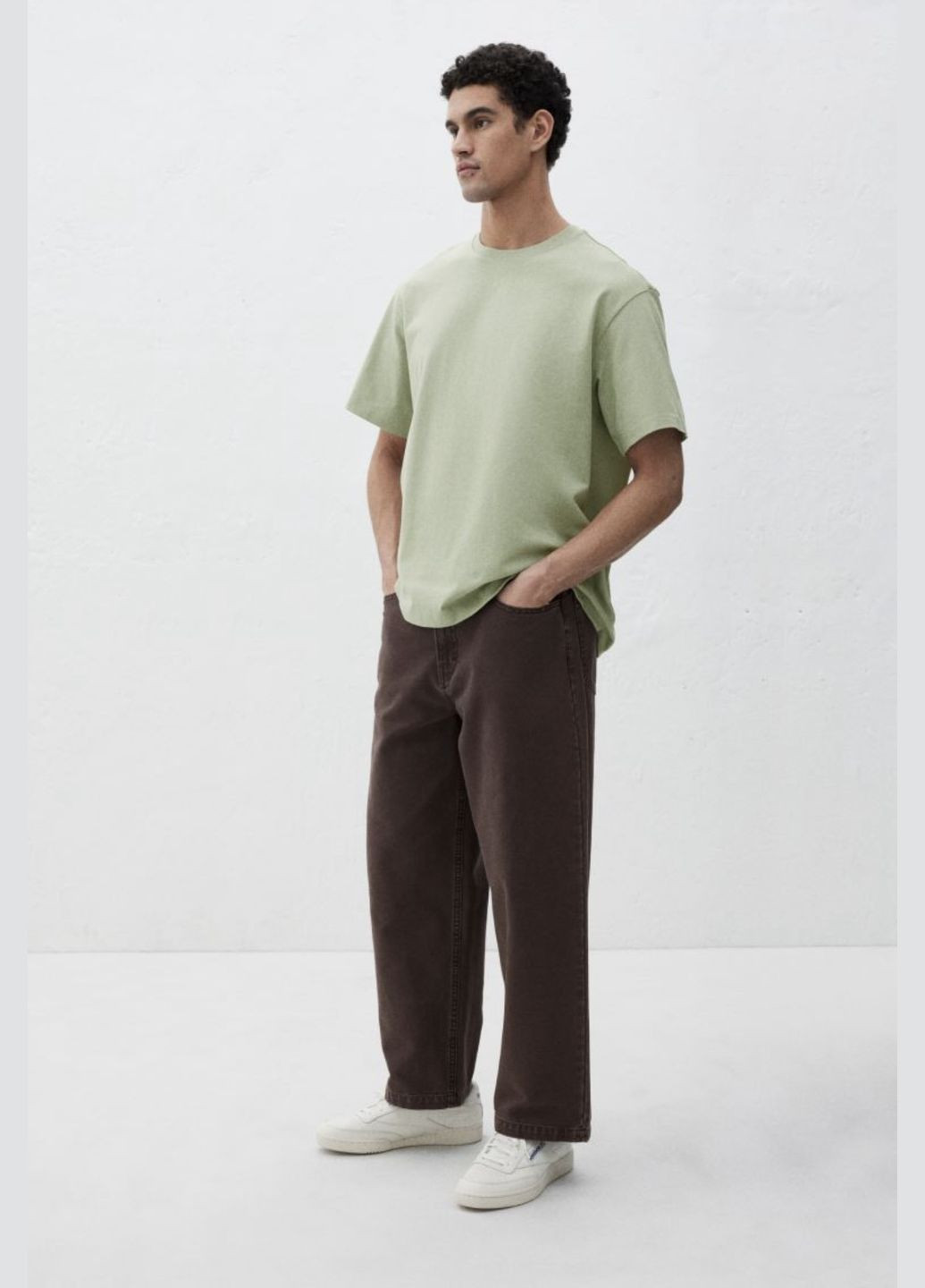 Світло-зелена футболка вільного крою H&M loose fit