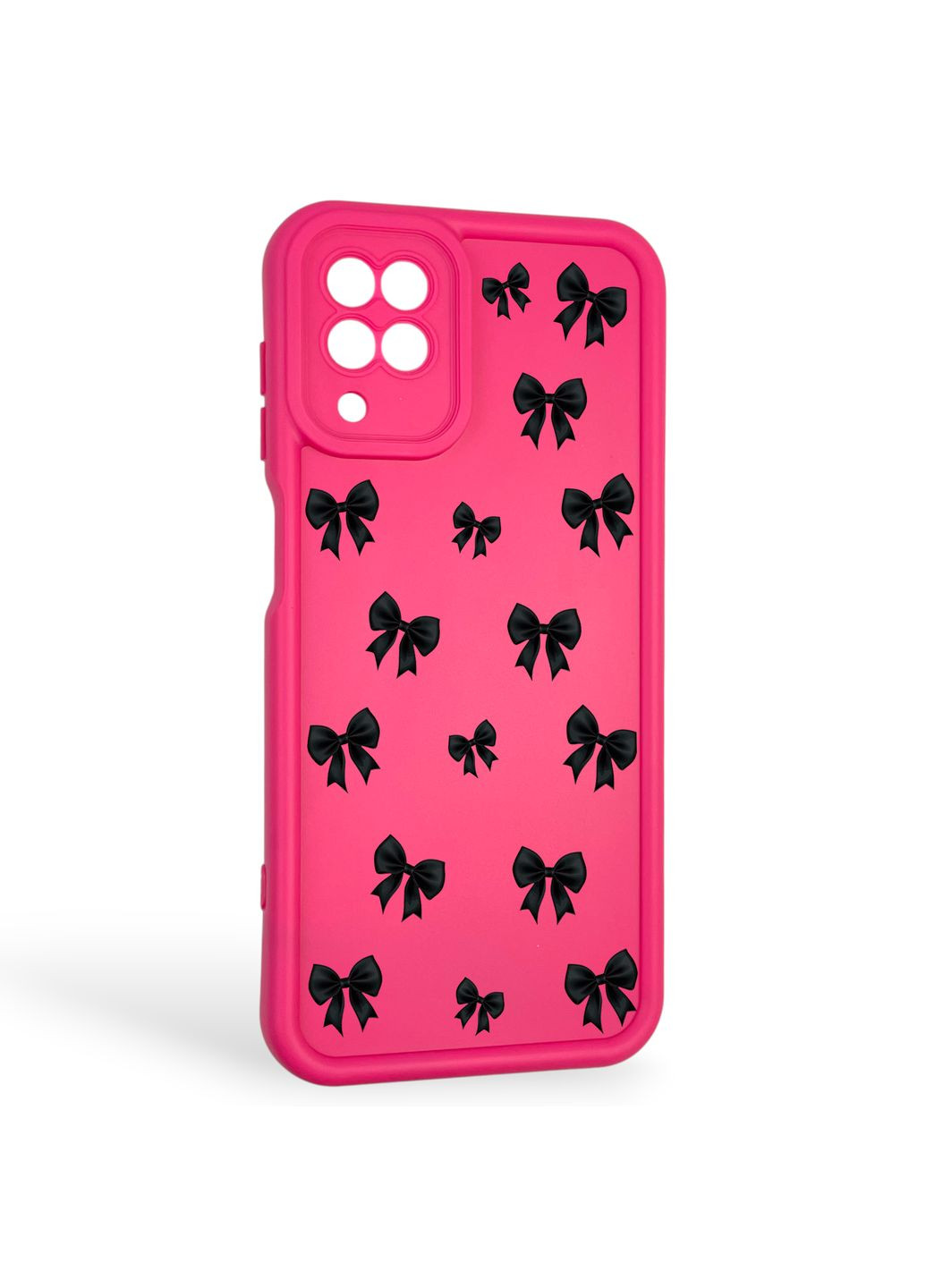 Чехол силиконовый Soft Touch с 3D принтом для Galaxy A12 (SM-A127F) малиновый (Полная защита камеры) Samsung (371652871)