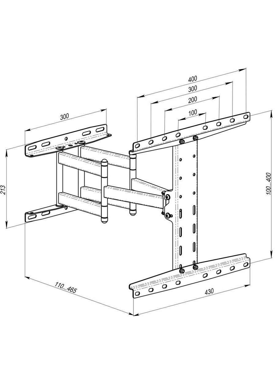 Настінне кріплення поворотне з кутом нахилу WMO-7346T 39-65" KSL (360412463)