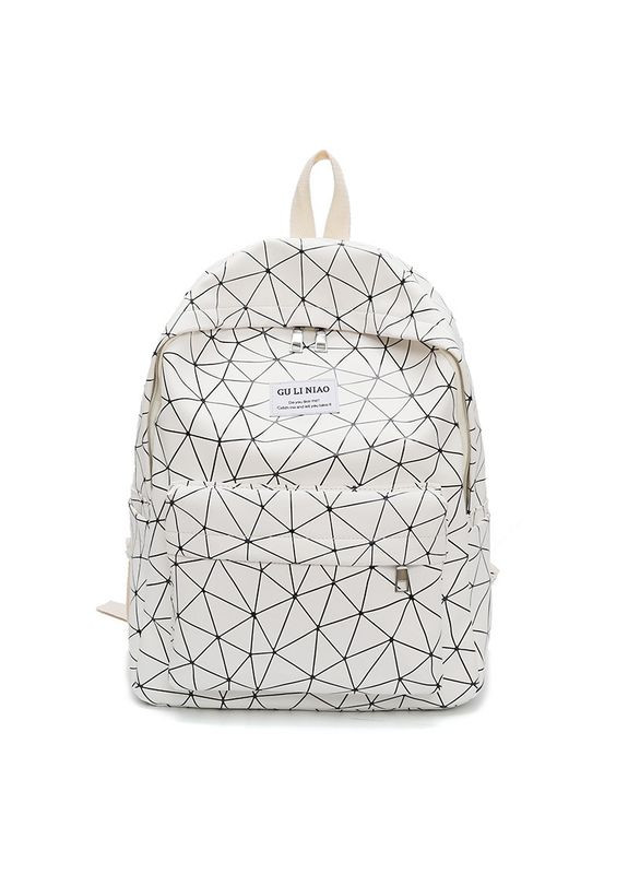 Міський жіночий білий рюкзак геометрія КиП (270016466)