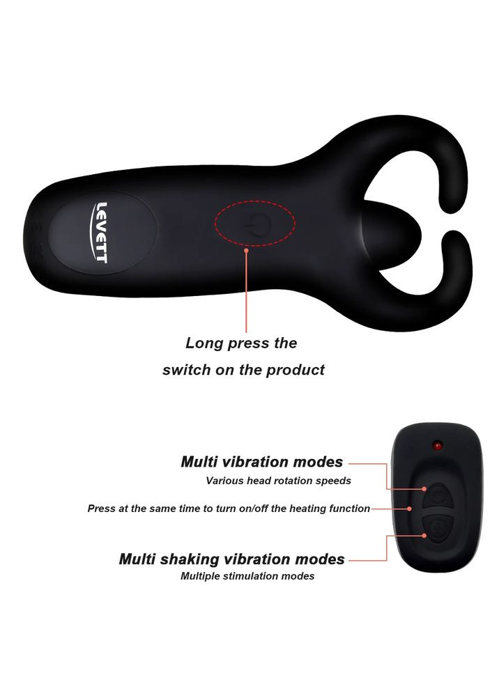 Массажер простаты Levett с двумя моторами, анальная пробка 3 в 1 с пультом, 20 режимов вибрации и пульсации STF (314860955)